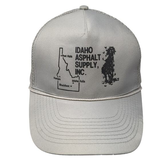 Idaho Asphalt Supply Inc Trucker Hat Gray One Size Adjustable Mesh Back Mohr's - Picture 1 of 10